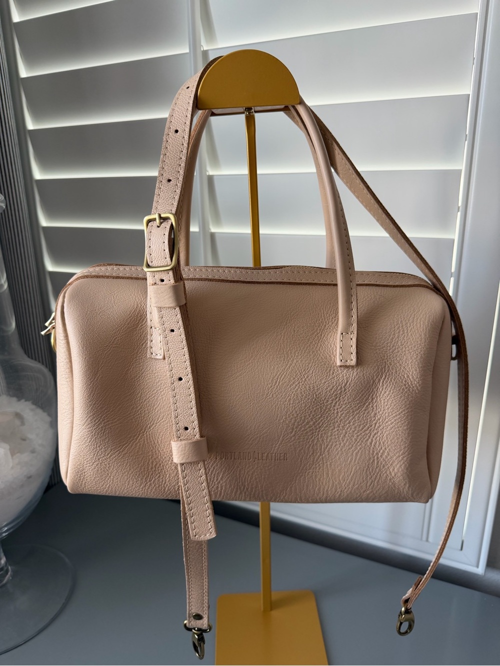 Portland Leather Goods Sloan oversized Doctor bag in moonflower